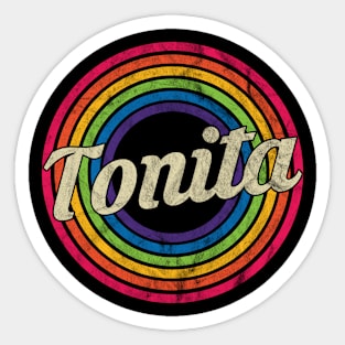 Tonita - Retro Rainbow Faded-Style Sticker